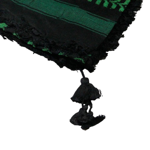 Traditional Black and Green Palestine Shemagh